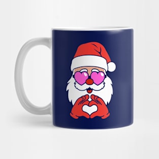 Santa Loves You Retro Pink Christmas Mug